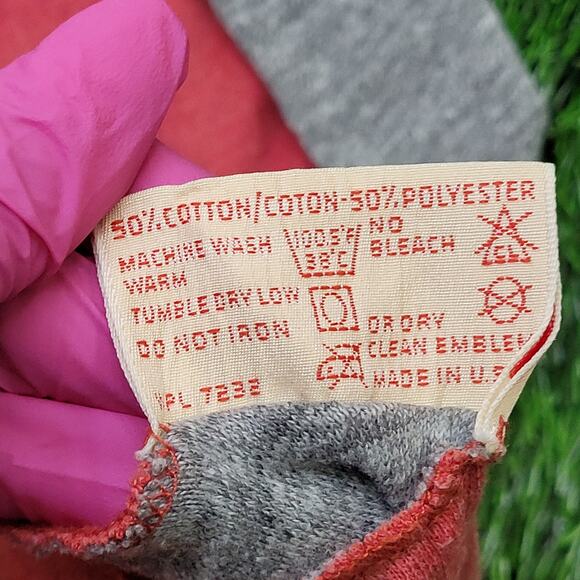 Vintage 80s Russell Athletic Reversible T-Shirt XS/S 16x27 Pinkish Red Gray USA - Picture 10 of 11